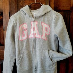 GAP Kids Gray Hoodie with Pink Logo